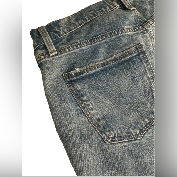 Size 8 Womens High-Rise Denim Midi Skirt Medium Wash Distressed Universal Thread - Picture 11 of 12